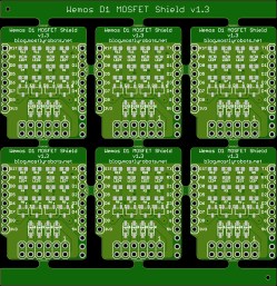 MOSFET Shield for Wemos D1 mini v1.3 Panel for Fabrication